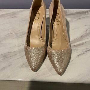 BCBG Glitter Nude Pointed-Toe Pumps